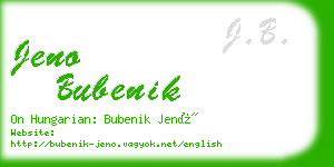 jeno bubenik business card